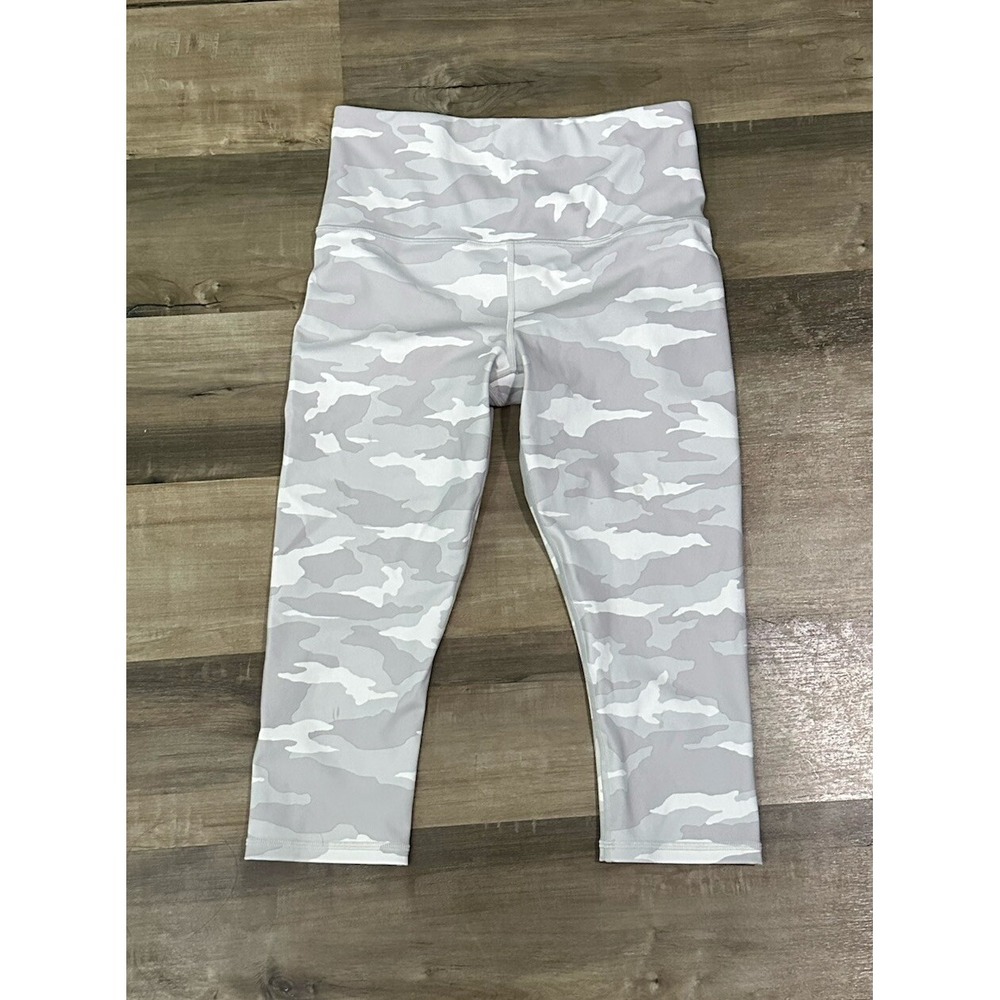 Athleta Women's Small Elation Camo Crop Leggings Beige